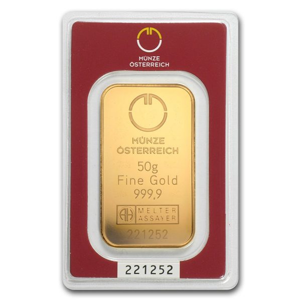 Austrian Mint Fine Gold Bar 50g A